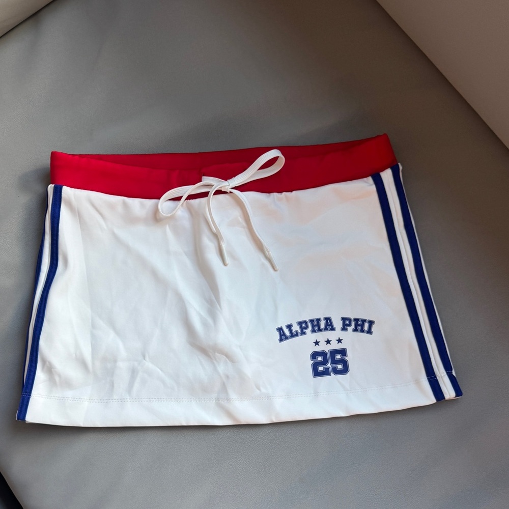 SOLD Alpha Phi White and Red Skirt. SOLD